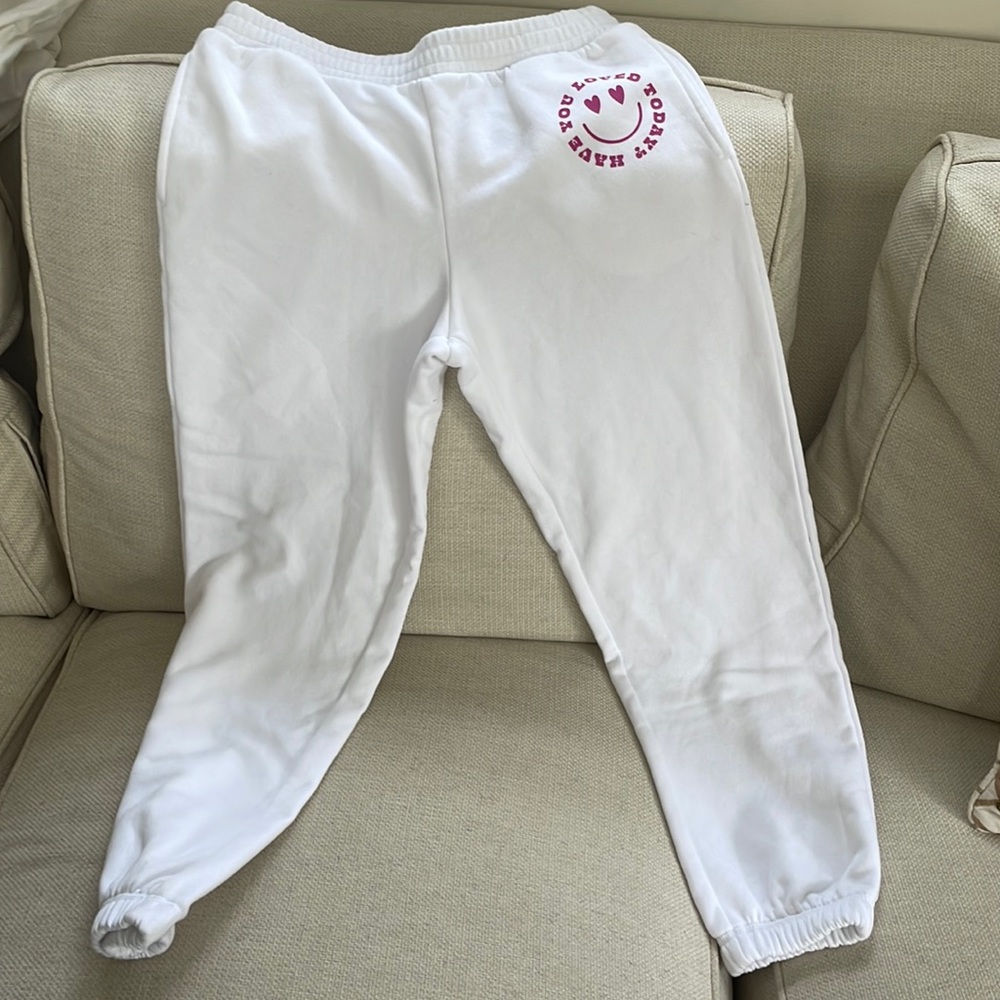 Girls White Sweatpants